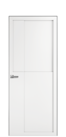 Дверь межкомнатная Podio 02 Цвет Белый Покрытие Эмаль  Наличник Скрытый короб хром Цена 81760