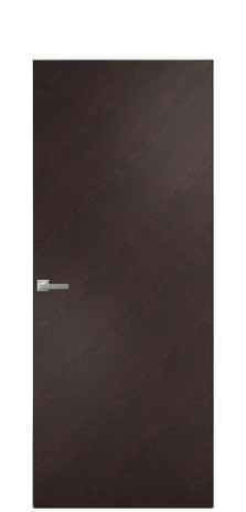 Дверь межкомнатная Porte 39-00 Цвет Мореный Дуб Покрытие Шпон натуральный диагональ Наличник Скрытый короб хром Цена 49038