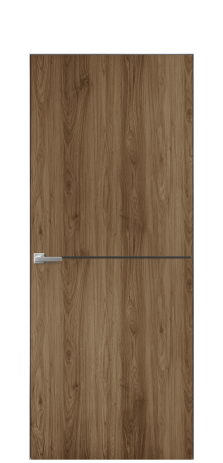 Дверь межкомнатная Slot 10-001 Цвет Орех NY классический Покрытие ПВХ WOOD NATURAL Наличник Скрытый короб хром Цена 38100