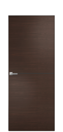 Дверь межкомнатная Slot 10-001 Цвет Каштановый Орех Покрытие Шпон натуральный  Наличник Скрытый короб хром Цена 63360