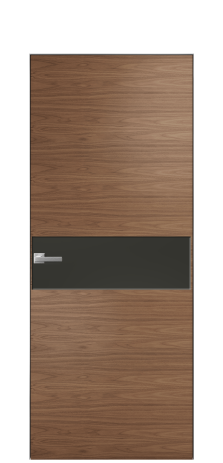 Дверь межкомнатная Ветро 11 Цвет Американский Орех Покрытие Шпон натуральный  Наличник Скрытый короб хром Цена 52450