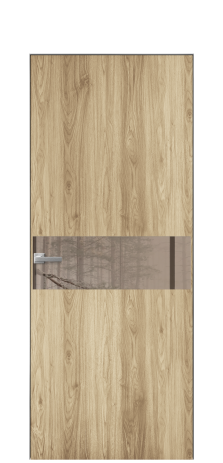 Дверь межкомнатная Vetro 11 Цвет Орех NY светлый Покрытие ПВХ WOOD NATURAL Наличник Скрытый короб хром Цена 41500