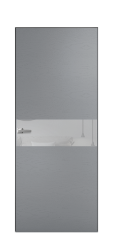 Дверь межкомнатная Vetro 11 Цвет Ясень Гриджио Покрытие Шпон крашеный  Наличник Скрытый короб хром Цена 48350