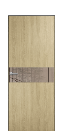 Дверь межкомнатная Vetro 11 Цвет Maderaira oak amber Покрытие ПВХ WOOD NATURAL Наличник Скрытый короб хром Цена 58110