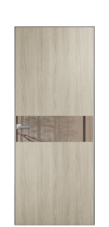 Дверь межкомнатная Vetro 11 Цвет Maderaira oak sand Покрытие ПВХ WOOD NATURAL Наличник Скрытый короб хром Цена 58110