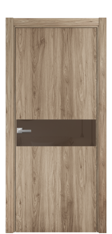 Дверь межкомнатная Vetro 11 Цвет Орех NY смоук Покрытие ПВХ WOOD NATURAL Наличник L 75 Цена 33550