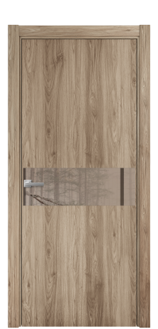 Дверь межкомнатная Vetro 11 Цвет Орех NY смоук Покрытие ПВХ WOOD NATURAL Наличник L 75 Цена 34050