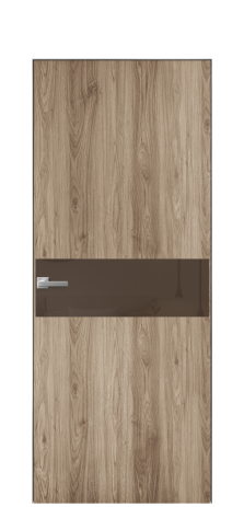 Дверь межкомнатная Vetro 11 Цвет Орех NY смоук Покрытие ПВХ WOOD NATURAL Наличник Скрытый короб хром Цена 42010