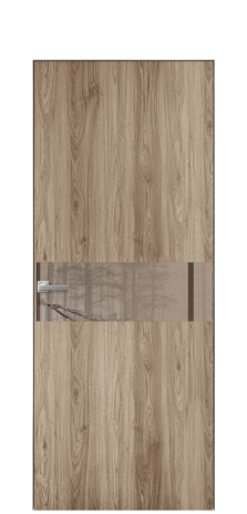 Дверь межкомнатная Vetro 11 Цвет Орех NY смоук Покрытие ПВХ WOOD NATURAL Наличник Скрытый короб хром Цена 42510