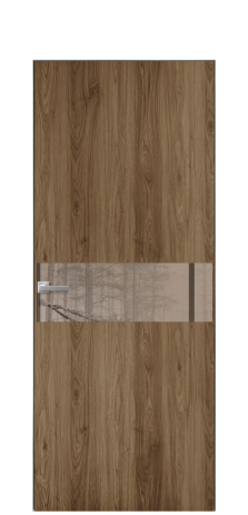 Дверь межкомнатная Vetro 11 Цвет Орех NY классический Покрытие ПВХ WOOD NATURAL Наличник Скрытый короб хром Цена 42510