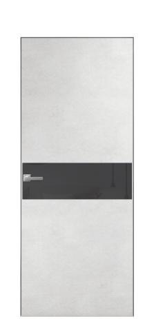 Дверь межкомнатная Vetro 11 Цвет Бетон известковый Покрытие ПВХ ORIGINAL Наличник Скрытый короб хром Цена 42010