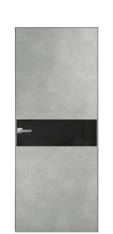 Дверь межкомнатная Vetro 11 Цвет Бетон серый Покрытие ПВХ ORIGINAL Наличник Скрытый короб хром Цена 42010