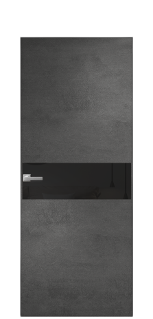 Дверь межкомнатная Vetro 11 Цвет Камень темный Покрытие ПВХ ORIGINAL Наличник Скрытый короб хром Цена 42010