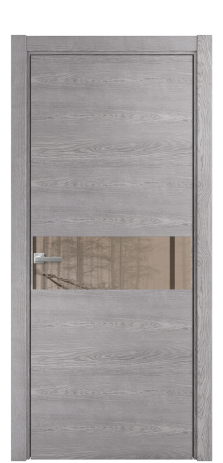 Дверь межкомнатная Vetro 11 Цвет Дуб Кварц Покрытие Шпон натуральный  Наличник L 75 Цена 51650