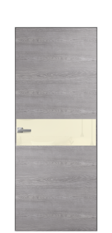 Дверь межкомнатная Vetro 11 Цвет Дуб Кварц Покрытие Шпон натуральный  Наличник Скрытый короб хром Цена 66110