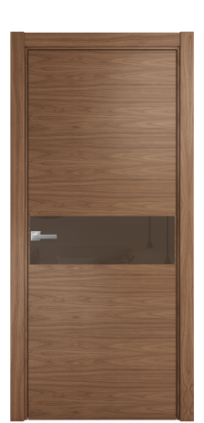 Дверь межкомнатная Vetro 11 Цвет Американский Орех Покрытие Шпон натуральный  Наличник L 75 Цена 55050