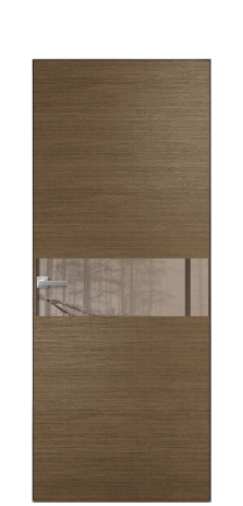 Дверь межкомнатная Vetro 11 Цвет Дуб Шоколад Покрытие Шпон масло  Наличник Скрытый короб хром Цена 67760
