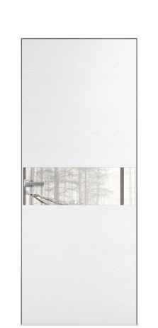 Дверь межкомнатная Vetro 11 Цвет Ясень Белый Покрытие Шпон крашеный  Наличник Скрытый короб хром Цена 64260