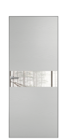 Дверь межкомнатная Vetro 11 Цвет Ясень Телегрей Покрытие Шпон крашеный  Наличник Скрытый короб хром Цена 64260