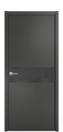 Дверь межкомнатная Vetro 11 Цвет Ясень Антрацит Покрытие Шпон крашеный  Наличник L 50 Цена 48025