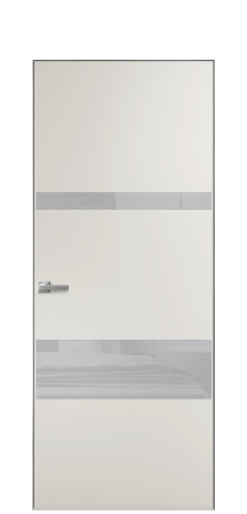 Дверь межкомнатная Vetro 12 Цвет Лайт Грей Покрытие ПВХ SOFT (ПЭТ) Наличник Скрытый короб хром Цена 53390