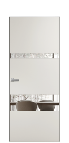 Дверь межкомнатная Vetro 12 Цвет Лайт Грей Покрытие ПВХ SOFT (ПЭТ) Наличник Скрытый короб хром Цена 52640