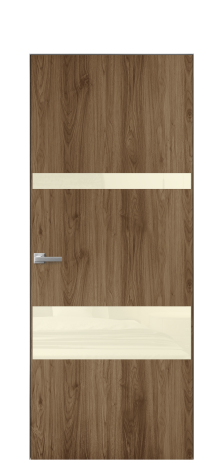 Дверь межкомнатная Vetro 12 Цвет Орех NY классический Покрытие ПВХ WOOD NATURAL Наличник Скрытый короб хром Цена 42010