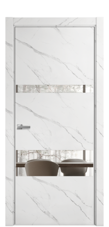 Дверь межкомнатная Vetro 12 Цвет Monte white soft Покрытие ПВХ ORIGINAL Наличник L 75 Цена 33550