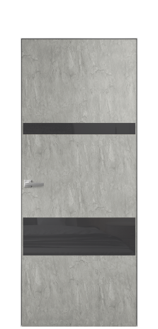 Дверь межкомнатная Vetro 12 Цвет Скол камня грей Покрытие ПВХ ORIGINAL Наличник Скрытый короб хром Цена 42010