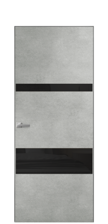 Дверь межкомнатная Vetro 12 Цвет Бетон серый Покрытие ПВХ ORIGINAL Наличник Скрытый короб хром Цена 42010