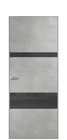Дверь межкомнатная Vetro 12 Цвет Бетон серый Покрытие ПВХ ORIGINAL Наличник Скрытый короб хром Цена 42010