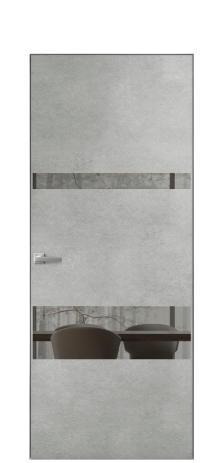 Дверь межкомнатная Vetro 12 Цвет Бетон серый Покрытие ПВХ ORIGINAL Наличник Скрытый короб хром Цена 42510