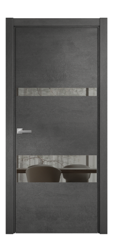 Дверь межкомнатная Vetro 12 Цвет Камень темный Покрытие ПВХ ORIGINAL Наличник L 75 Цена 34050