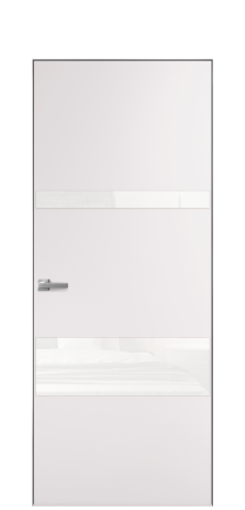 Дверь межкомнатная Vetro 12 Цвет Крем Покрытие Эмаль  Наличник Скрытый короб хром Цена 61810