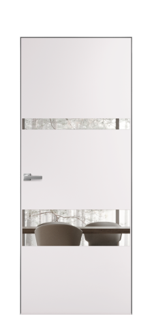 Дверь межкомнатная Vetro 12 Цвет Крем Покрытие Эмаль  Наличник Скрытый короб хром Цена 61810