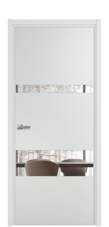 Дверь межкомнатная Vetro 12 Цвет Облачный Покрытие Эмаль  Наличник L 50 Цена 44675