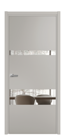 Дверь межкомнатная Vetro 12 Цвет Серый Шелк Покрытие Эмаль  Наличник L 50 Цена 44675