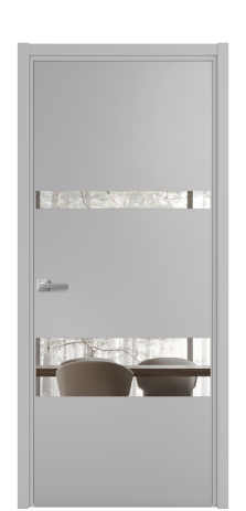 Дверь межкомнатная Vetro 12 Цвет Галечный Покрытие Эмаль  Наличник L 50 Цена 44675