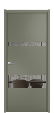 Дверь межкомнатная Vetro 12 Цвет Зеленый Покрытие Эмаль  Наличник L 50 Цена 45175