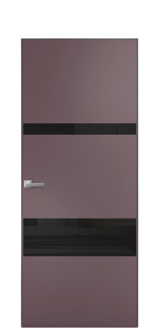 Дверь межкомнатная Vetro 12 Цвет Лиловый Покрытие Эмаль  Наличник Скрытый короб хром Цена 61810