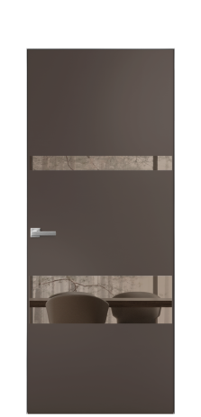 Дверь межкомнатная Vetro 12 Цвет Коричневый Покрытие Эмаль  Наличник Скрытый короб хром Цена 62310