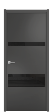 Дверь межкомнатная Vetro 12 Цвет Антрацит Покрытие Эмаль  Наличник L 50 Цена 44675