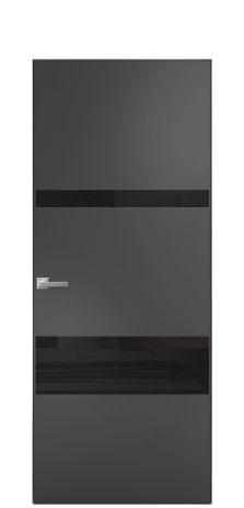 Дверь межкомнатная Vetro 12 Цвет Антрацит Покрытие Эмаль  Наличник Скрытый короб хром Цена 61810