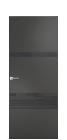 Дверь межкомнатная Vetro 12 Цвет Антрацит Покрытие Эмаль  Наличник Скрытый короб хром Цена 61810