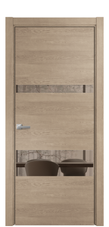 Дверь межкомнатная Vetro 12 Цвет Дуб Песочный Покрытие Шпон натуральный  Наличник L 75 Цена 51650