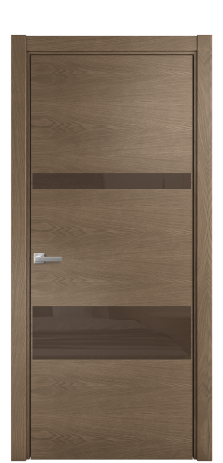 Дверь межкомнатная Vetro 12 Цвет Дуб Мускат Покрытие Шпон натуральный  Наличник L 75 Цена 51150