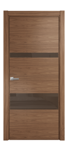 Дверь межкомнатная Vetro 12 Цвет Американский Орех Покрытие Шпон натуральный  Наличник L 75 Цена 55050