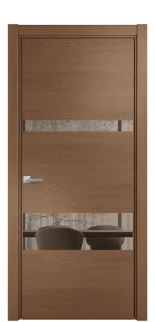 Дверь межкомнатная Vetro 12 Цвет Дуб Темный Покрытие Шпон натуральный  Наличник L 75 Цена 51650