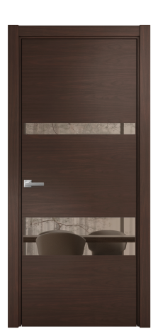Дверь межкомнатная Vetro 12 Цвет Каштановый Орех Покрытие Шпон натуральный  Наличник L 75 Цена 55550