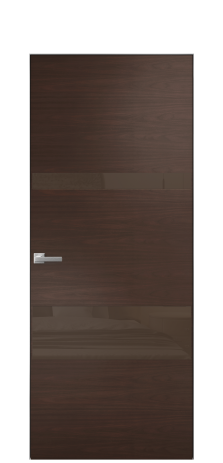 Дверь межкомнатная Vetro 12 Цвет Каштановый Орех Покрытие Шпон натуральный  Наличник Скрытый короб хром Цена 68460